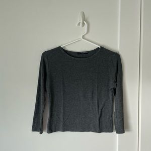 Brandy Melville ribbed grey long sleeve